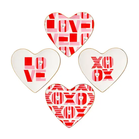 XOXO Heart Plate - Set of 4 {1}