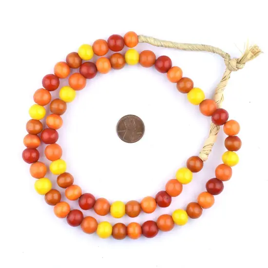 The Bead Chest Mixed Kenya Amber Resin Beads 12mm African Multicolor Round Large Hole 29 Inch Strand Handmade {2}