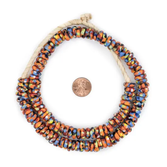 The Bead Chest Bright Medley Fused Rondelle Recycled Glass Beads {2}