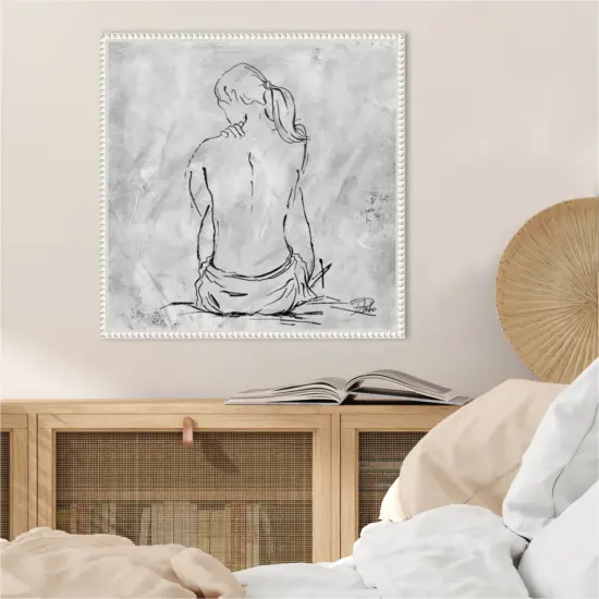 Nude Sketch II by Patricia Pinto Framed Canvas Wall Art {1}