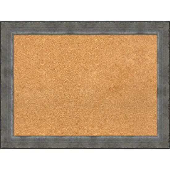 Forged Pewter Wood Framed Corkboard, Natural Cork {1}