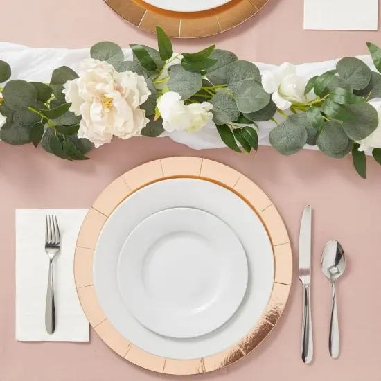 Rose Gold Chargers for Dinner Plates {3}