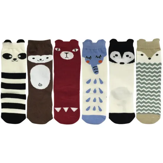 Wrapables My Best Buddy Socks for Baby (Set of 6), Forest Friends (4-6) {1}