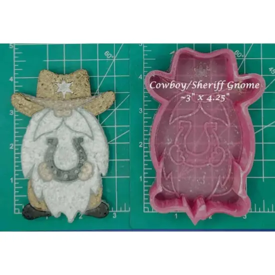 Cowboy or Sheriff Garden Gnome Silicone Freshie Mold {1}