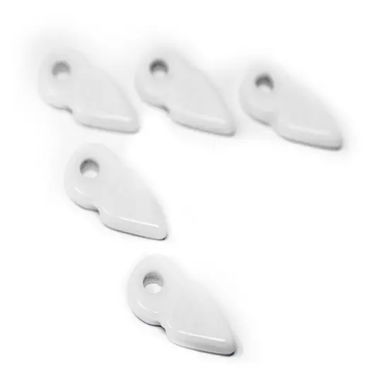 The Bead Chest White Talhakimt Pendants Set of 5 Czechoslovakia Glass Large Hole {4}