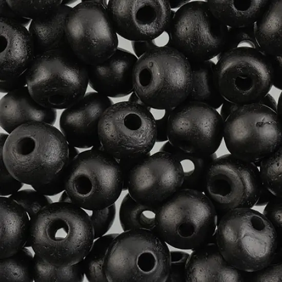 John Bead 10mm Round Natural Bone Beads, 100pcs Black {1}
