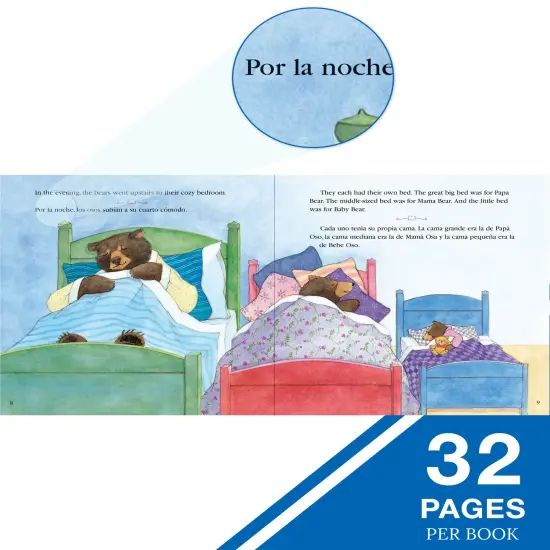 Carson Dellosa Keepsake Stories Classic Children's Fairy Tales in Spanish and English Book Set, The Three Little Pigs, Little Red Riding Hood, Goldilocks, Jack & the Beanstalk Bilingual Books for Kids {4}