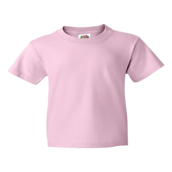 12 Pack: Fruit of the Loom&reg; Youth Short Sleeve Crew Neck T-Shirt Classic pink {1}