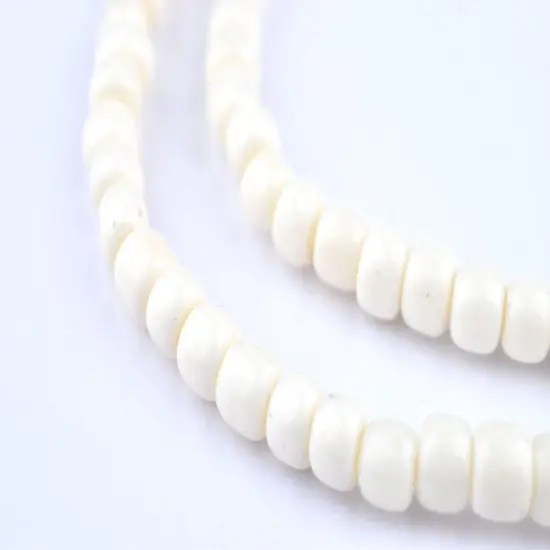 The Bead Chest White Bone Cylinder Beads 5mm 24 Inch Strand {1}