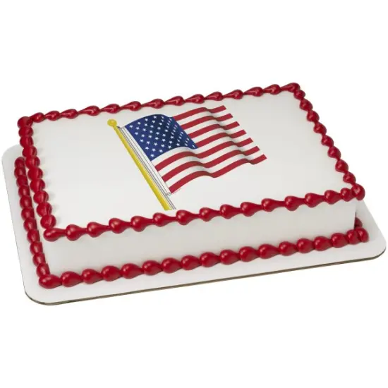 American Flag Edible Cake Topper Image 1/4 sheet {1}