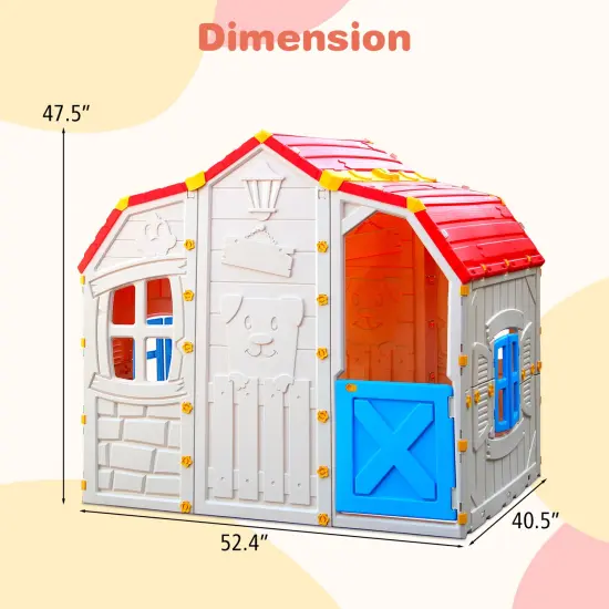 Cottage Kids Playhouse With Openable Windows And Working Door {5}