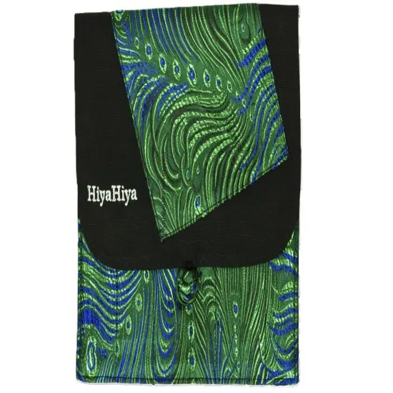 HiyaHiya Steel 5"LARGE Interchangeable Knitting Needle Set - Size US 9 / 5.5mm - US 15 / 10mm Green/blue feather {4}