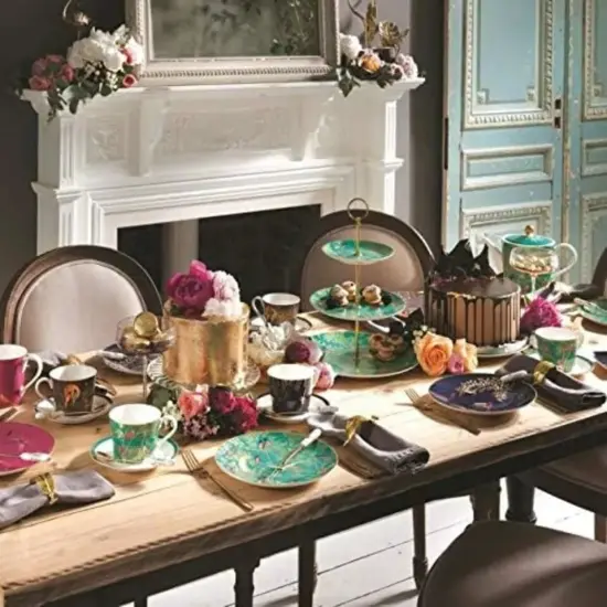 Portmeirion Sara Miller Parrot Melamine Dinner Plates - Set of 4 {3}