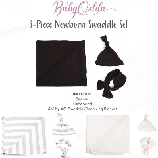 FabricLA Baby's Coming Home Swaddle Set with Blanket - 3 Pieces Ivory {2}