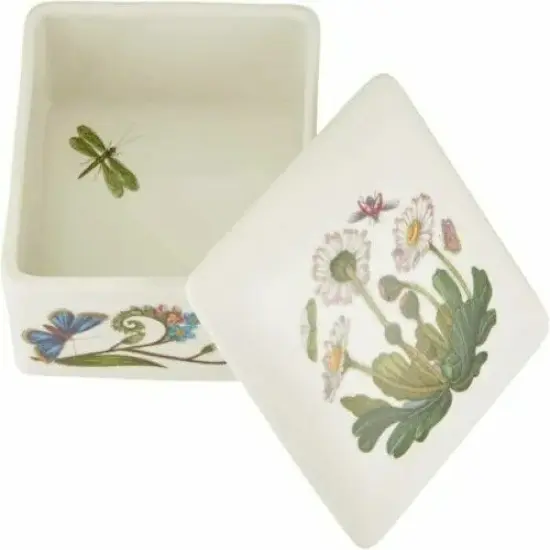 Portmeirion Botanic Garden Set of 3 Mini Covered Porcelain Boxes, Flowers Motif {2}