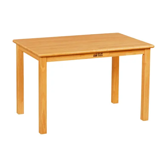 24in x 36in Rectangular Hardwood Table with 22in Legs, Kids Furniture Honey {1}