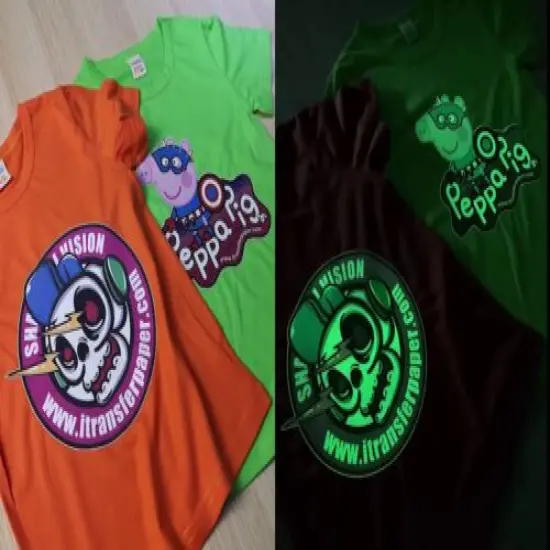 Heat Transfer Paper for Dark T Shirts (5 Sheets, 8.5x11'') GLOW IN THE DARK GREEN Iron on Transfers Paper Printable Heat Transfer Vinyl for Inkjet Printer {5}