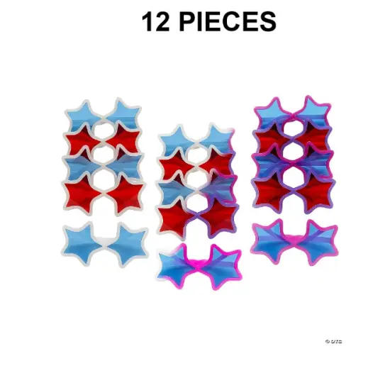 Kids Patriotic Sunlight Color Changing Star-Shaped Sunglasses - 12 Pc. {1}