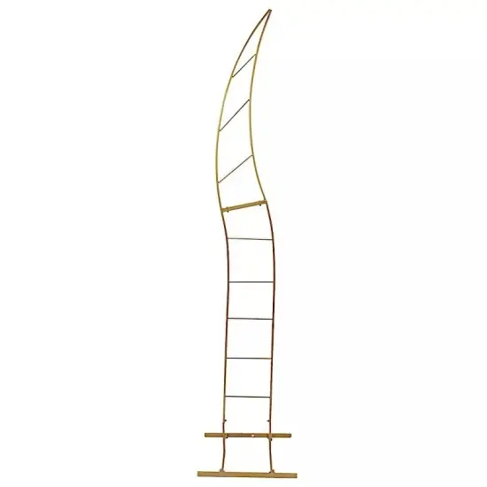 GOLD 8 ft Curved Metal Floral Display Frame Wedding Arch BACKDROP {1}