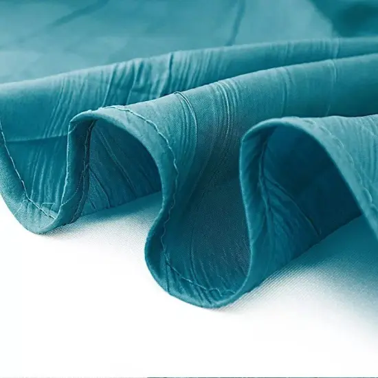 5 TEAL Accordion Crinkle TAFFETA DINNER NAPKINS {3}