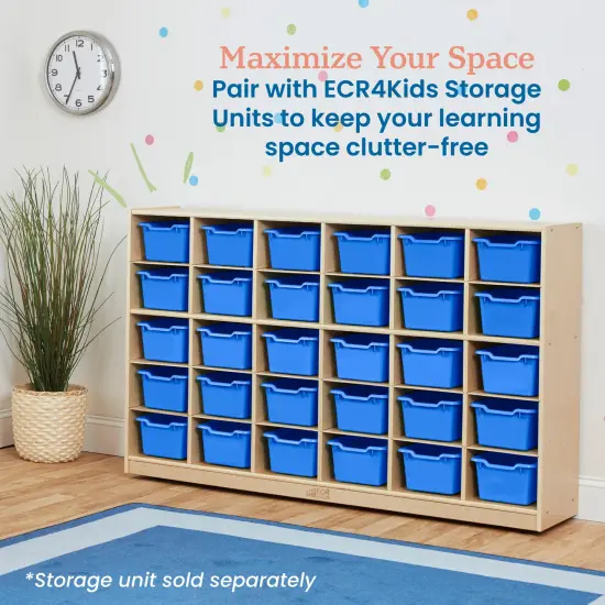 Scoop Front Storage Bins, Multipurpose Organization, 30-Pack Blue {5}