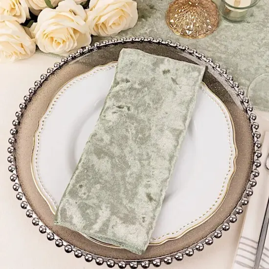 5-Pieces Crushed Velvet Dinner Napkins {1}