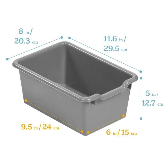 Scoop Front Storage Bins, Multipurpose Organization, 25-Pack Dark Grey {2}