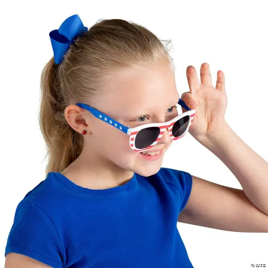 5" x 4 1/2" Kids Patriotic Sunglasses 12 Pieces {3}