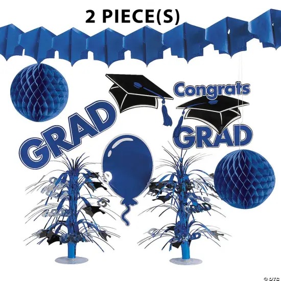 Graduation Party Decorating Kit - 9 Pc Blue {1}