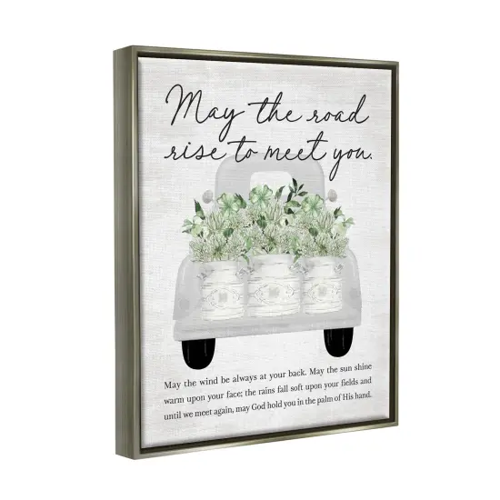 Stupell Industries Country Irish Proverb Framed Floater Canvas Wall Art Gray Floater Frame {3}