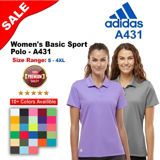Adidas&reg; Women's Basic Sport Polo Black {2}