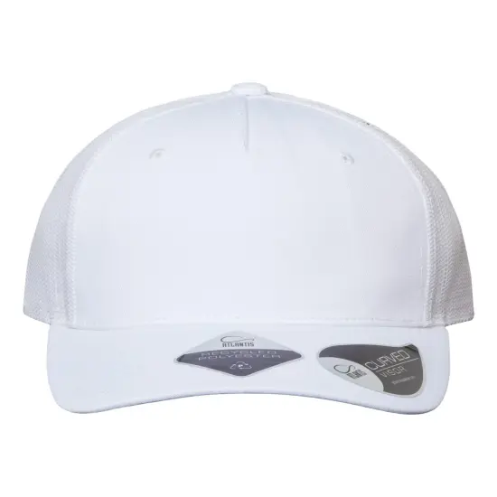 Atlantis Headwear&reg; Sustainable Five-Panel Trucker Cap White/ white {1}