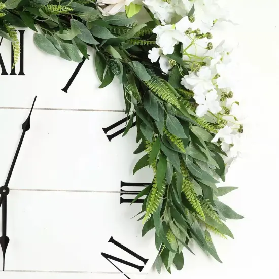 LIGHT FROSTED GREEN 4 ft long Artificial Willow and Fern Frond Foliage Garlands {5}