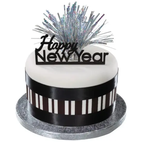 Holographic Silver Spray Mylar Celebration cake and cupcakes picks - set of 6 {4}