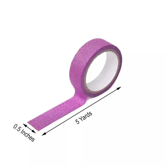 5 HOT PINK 5 yards Self-Adhesive Glittery Washi Tapes {2}
