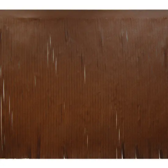 10 Yards of 12" Premium Vegan Leather Fringe Trim | 10 yard cut Dark Brown {2}