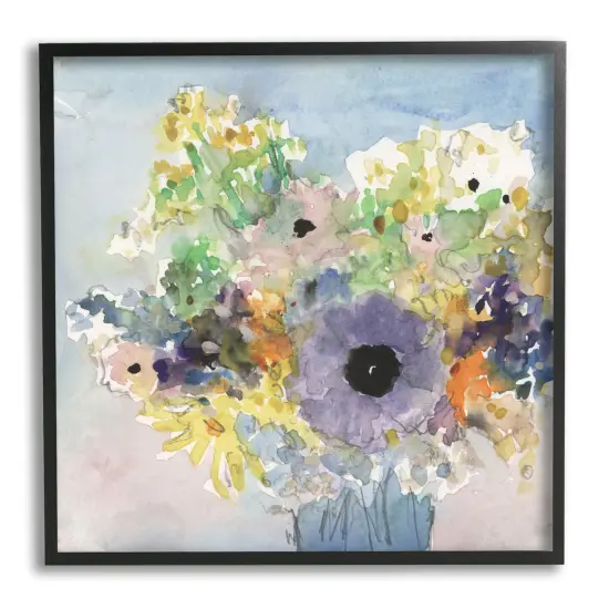 Stupell Industries Country Florals Watercolor Framed Giclee Art Gray Frame {7}