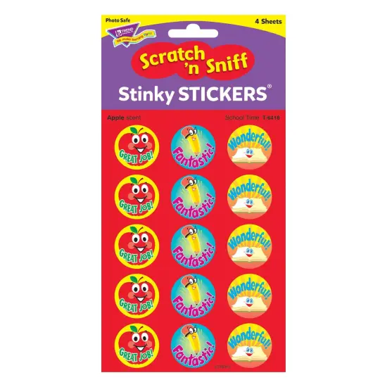 School Time/Apple Stinky Stickers&reg;, 60 Per Pack, 6 Packs {3}