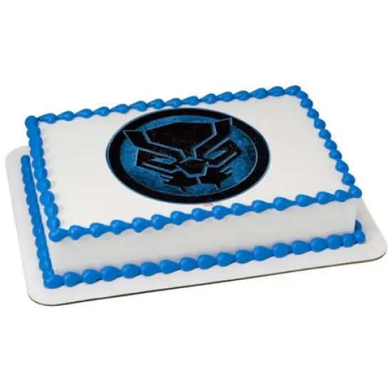 Marvel Avengers Black Panther Icon Edible Cake Image PhotoCake {1}