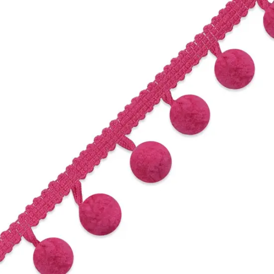 10 yards of 3/8" Pom Fringe Trim | 10 yard cut Fuchsia {1}