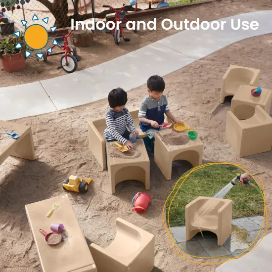 Tri-Me 3-In-1 Cube Chair, Kids Furniture Sand {5}