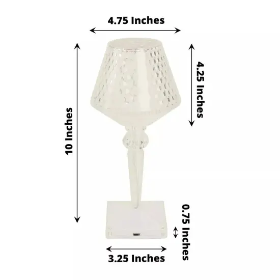 CLEAR 10" Acrylic Crystal Cup Shape DESK LAMP Decorative LED Light {4}