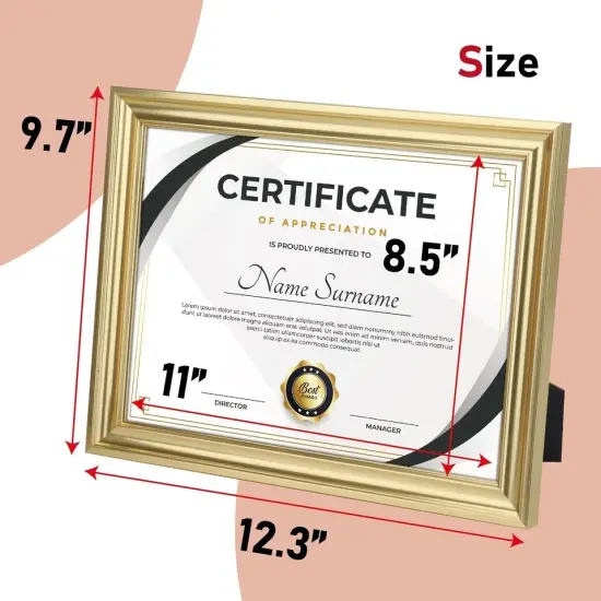 Set of 4 8.5x11 Gold Wall Frames {2}