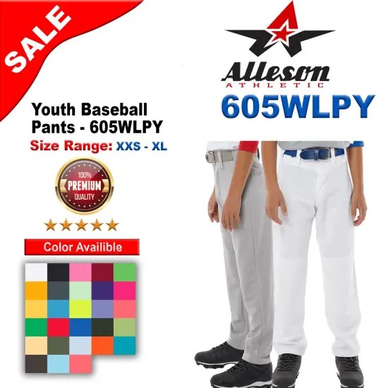 Alleson Athletic&reg; Youth Baseball Pants White {2}