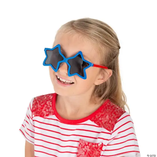 Kids Star-Shaped Patriotic Sunglasses 12 Pc. {2}