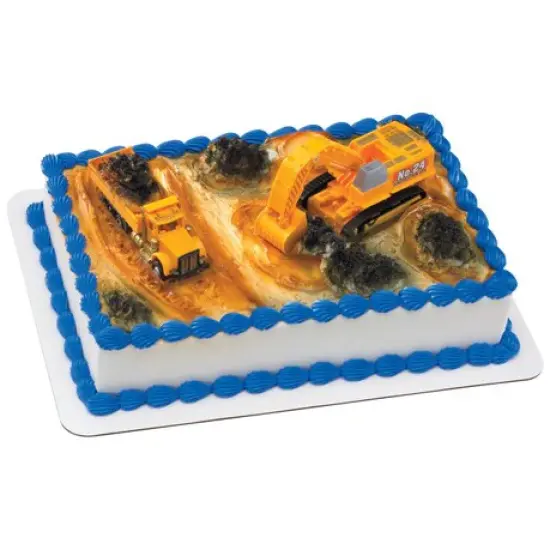 Construction Dig excavator and dump truck Cake Decorating Kit {1}