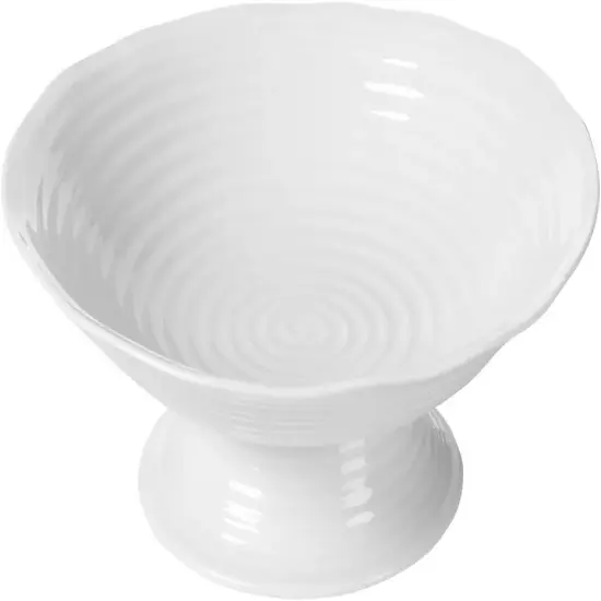 Portmeirion Sophie Conran White Porcelain Footed Comport, 9 Inch, Serving Dish {1}