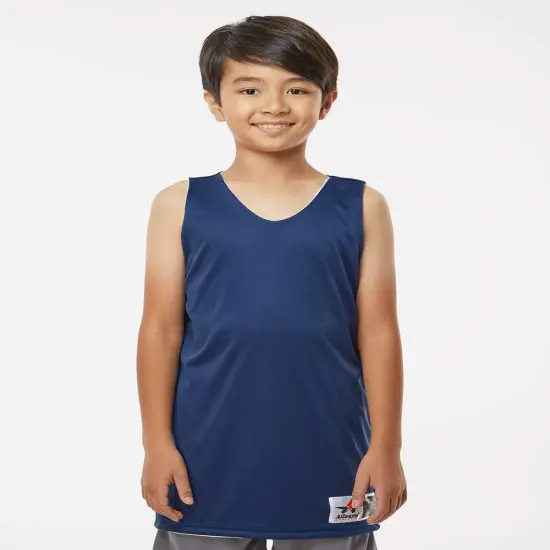 Alleson Athletic&reg; Youth Reversible Tank Black/ white {7}