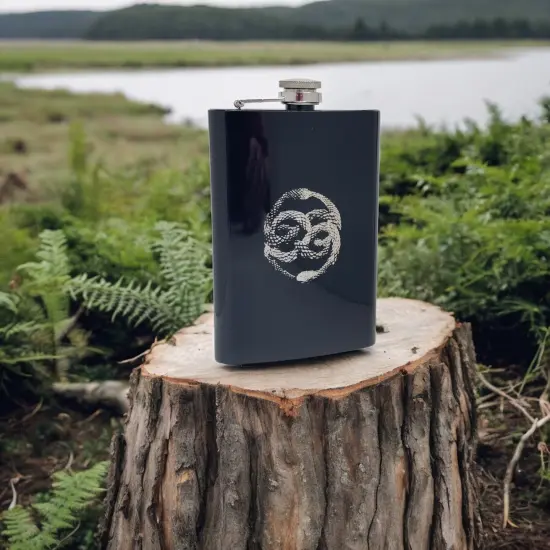 8oz Ouroboros Black Flask {4}