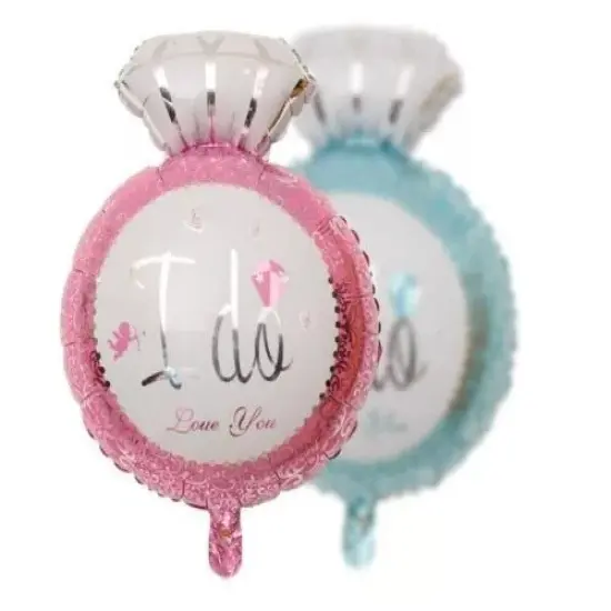 I DO Diamond Ring Type Foil Balloons Pink {2}